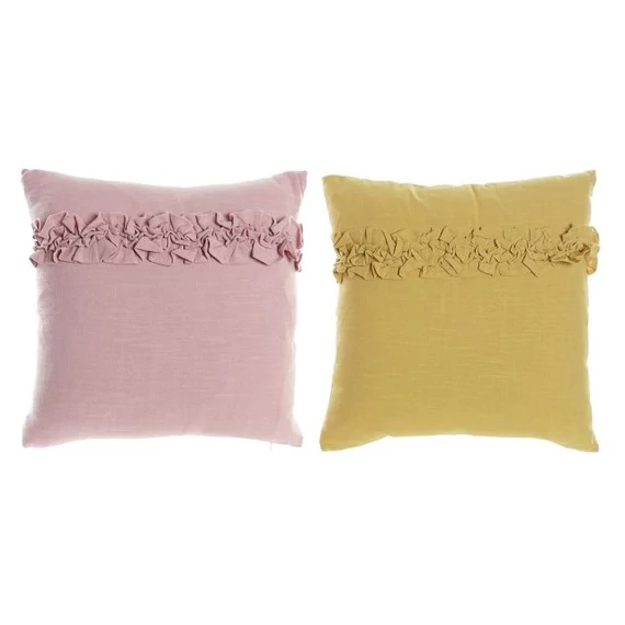 Párna vászon, műselyem 45x10x45 cm pink, sárga 2 féle