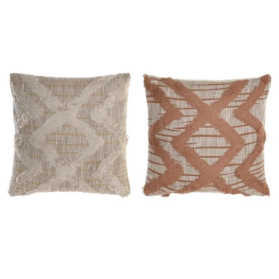 Párna zigzag pamut 45x15x45 cm barna, szürke 2 féle