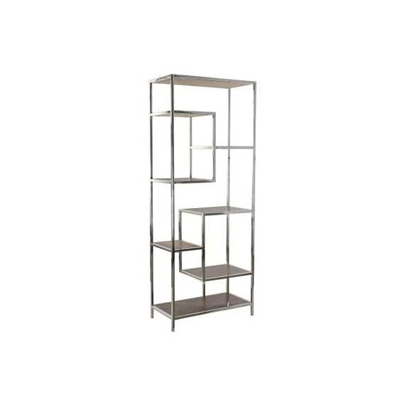 Polc acél, mdf 80x40x200 cm ezüst