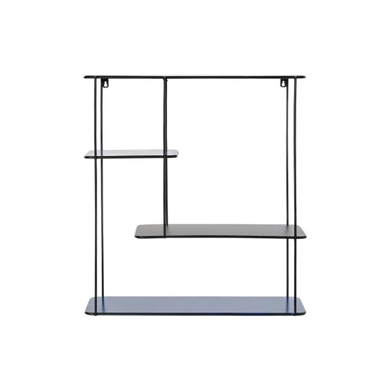 Polc falra fém 50x16x60 cm fekete, sötétkék