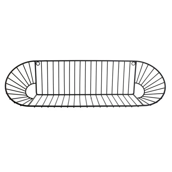 Polc falra fém 60x15x15 cm fekete