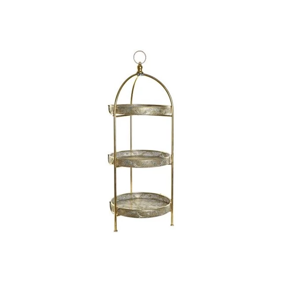 Polc fém 39x39x101 cm arany
