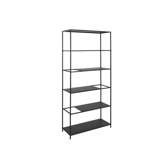Polc fém 80x30x175 cm fekete