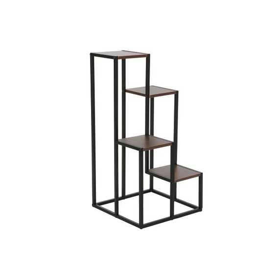 Polc fém, mdf 34x34x68 cm barna