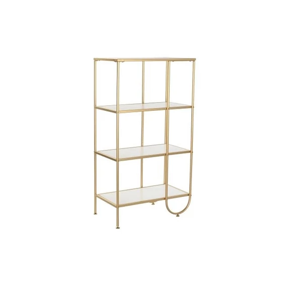 Polc fém, mdf 60x35x111 cm arany, fehér