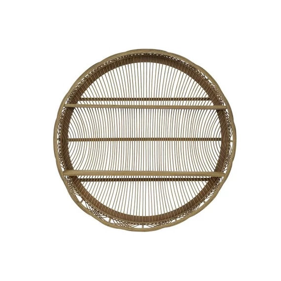 Polc rattan 80x14,5x80 cm natúr