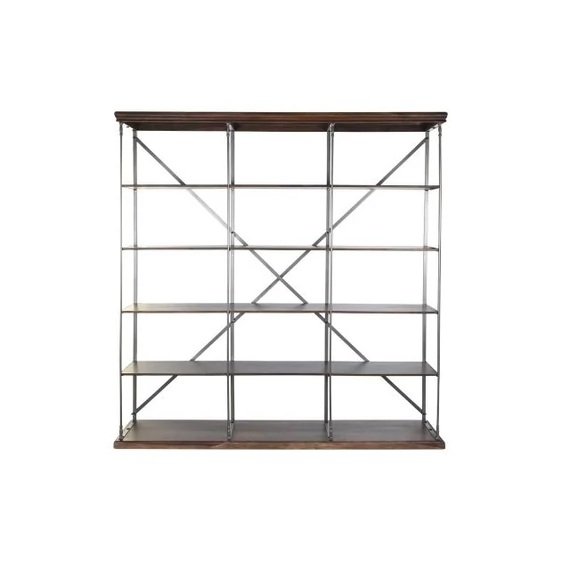Polc rózsafa, fém 213x43x220 cm barna, világosszürke