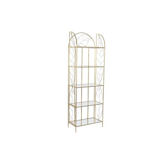 Polc tükör leveles fém, üveg 60x32x181,5 cm arany