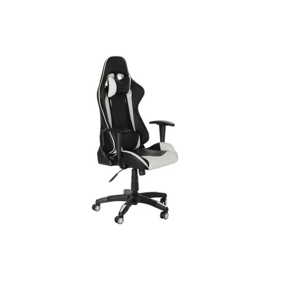 Szék gamer kerekes poliuretán, fém 70x55x139 cm fekete, fehér