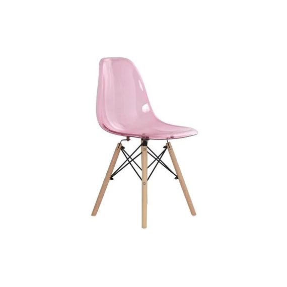 Szék pvc, nyírfa 44x46x81 cm pink, natúr