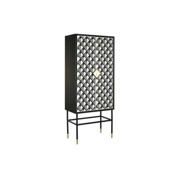 Szekrény csont, poly, mdf 75x40x180 cm fehér, fekete