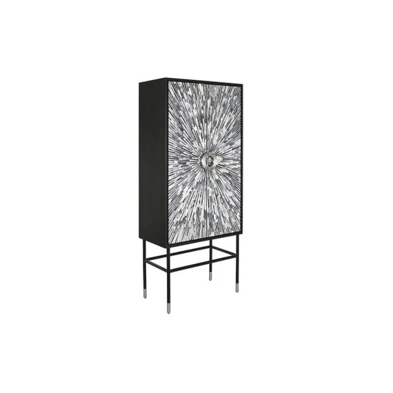 Szekrény csont, poly, mdf 75x40x181 cm fekete, szürke