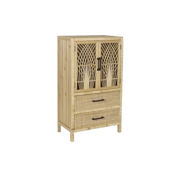 Szekrény rattan 61,5x35x109 cm barna