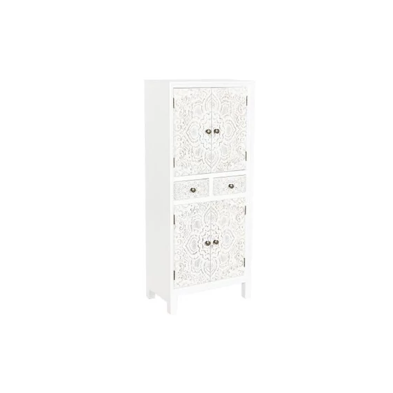 Szekrény virág lucfenyő, mdf 50x29x121 cm fehér