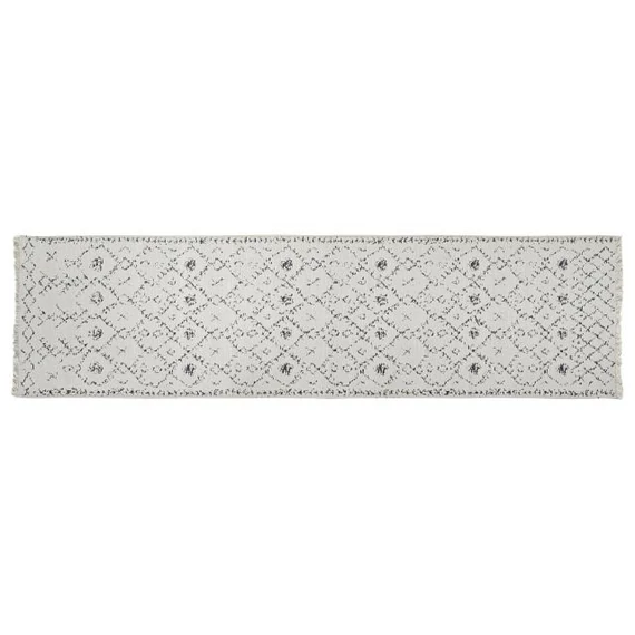 Szőnyeg előszoba pamut, poliészter, műszál 60x240x1 cm fehér, szürke