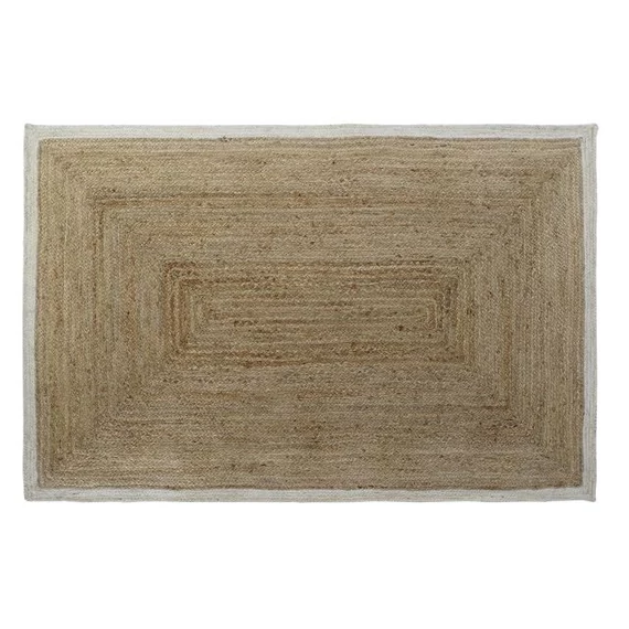 Szőnyeg juta, pamut 120x180x1 cm világosbarna, fehér