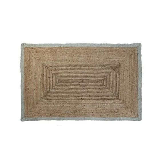 Szőnyeg juta, pamut 120x180x1 cm világosbarna, türkizzöld