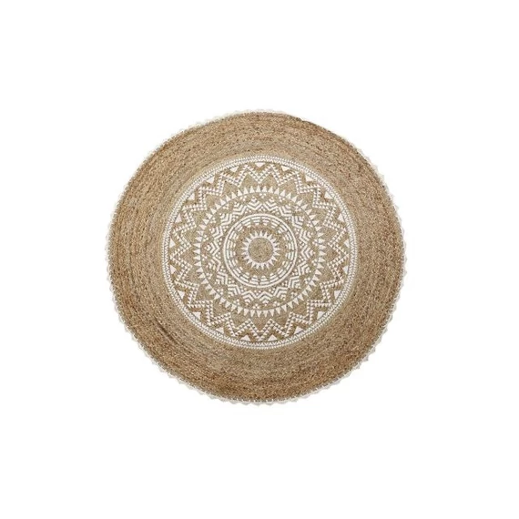 Szőnyeg Mandala juta, pamut 120x120x0,75 cm barna