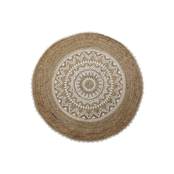 Szőnyeg Mandala juta, pamut 200x200x0,75 cm barna