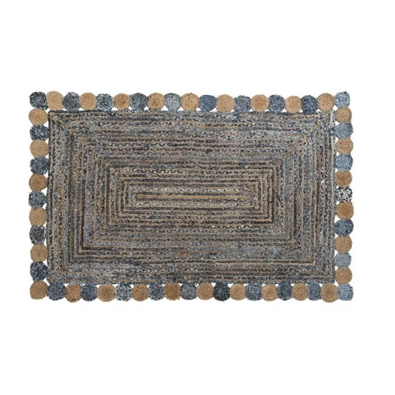 Szőnyeg pamut, juta 120x180x1 cm színes, kék