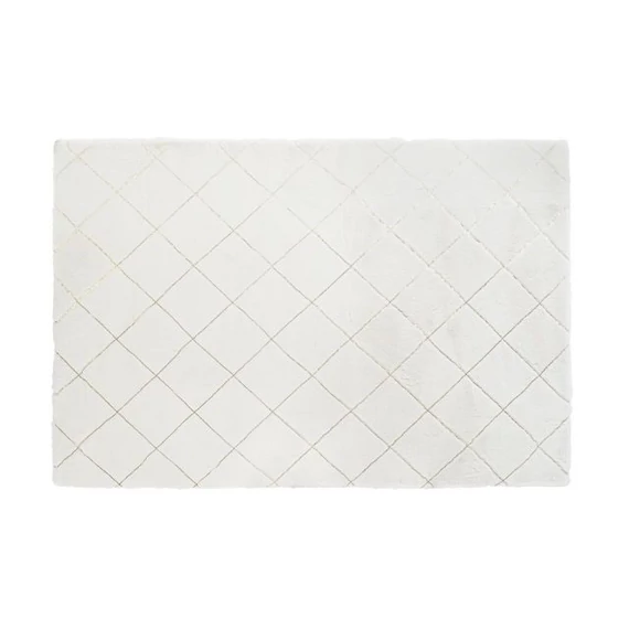 Szőnyeg rombusz poliészter 180x230x2,2 cm fehér