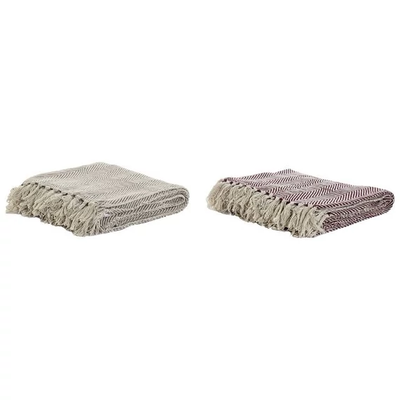 Takaró bojtos pamut 150x200x1 cm szürke, gesztenye 2 féle