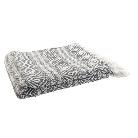 Takaró rombusz pamut 130x170 cm szürke