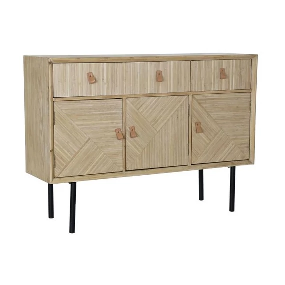 Tálalószekrény lucfenyő, mdf, fém 120x35x86 cm natúr, fekete