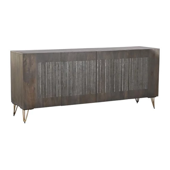Tálalószekrény mangófa, fém 177x45x77 cm barna