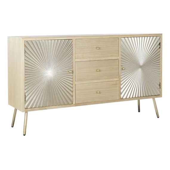 Tálalószekrény mdf, lucfenyő, fém 150x38x85 cm natúr, arany