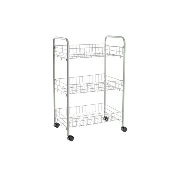 Tároló rekeszekkel kerekes fém, polipropilén 40x26x62 cm menta