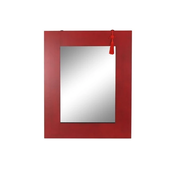 Tükör lucfenyő, mdf, üveg 70x2x90 cm piros, fekete