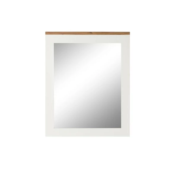Tükör mangófa, akácfa, üveg 90x1,5x113 cm fehér, barna