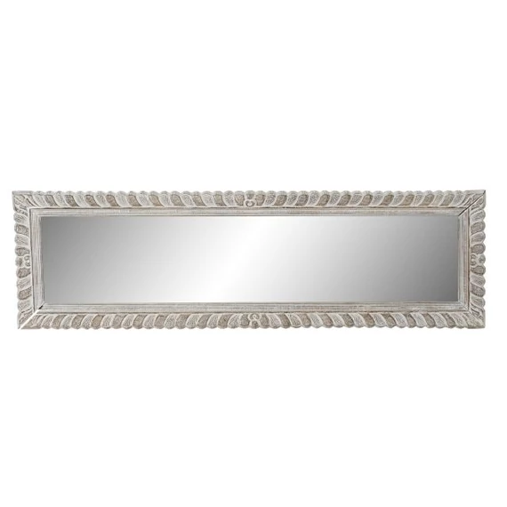 Tükör mangófa, mdf, üveg 178x6x52 cm fehér, natúr