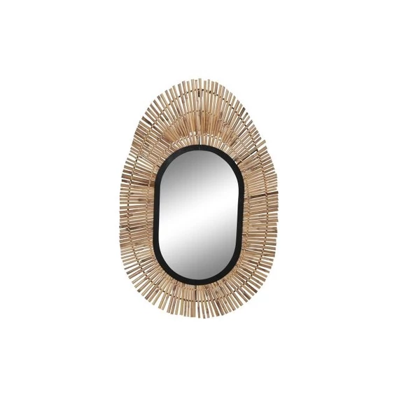 Tükör rattan, üveg, fém 63x1,5x92 cm natúr, fekete