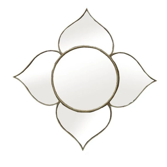 Tükör virág poly, üveg 55,5x1,5x55,5 cm arany