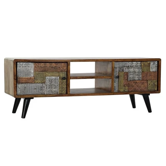 Tv-s szekrény akácfa, fém 148x45x55 cm színes