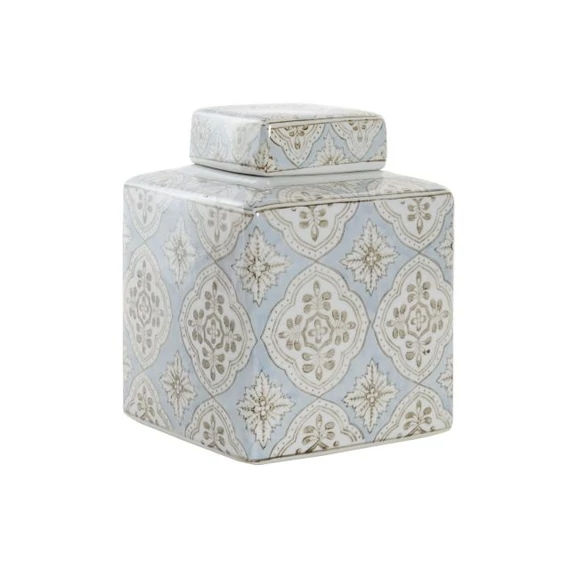 Váza arab porcelán 15,5x15,5x21,5 cm bézs, kék