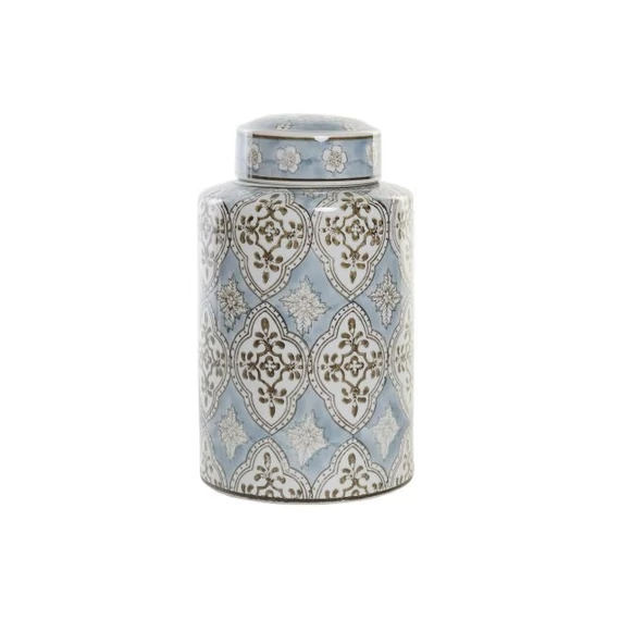 Váza arab porcelán 18x18x30 cm bézs, kék