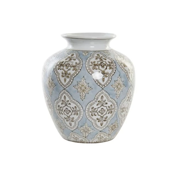 Váza arab porcelán 22x22x25 cm bézs, kék