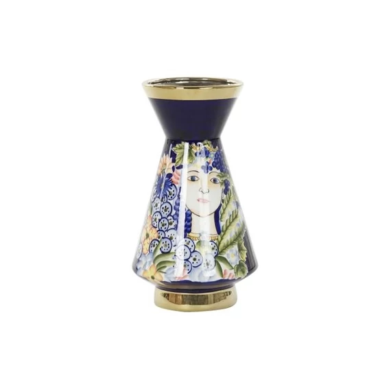 Váza arc porcelán 19x19x36 cm színes, kék