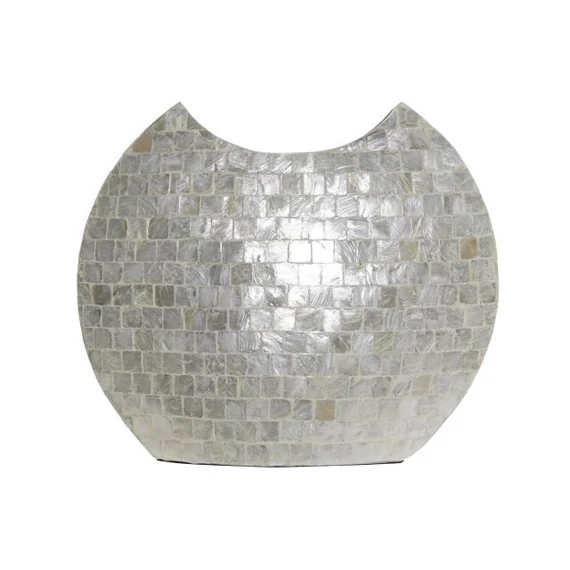 Váza bambusz, selyemfényű 40x11x33 cm fehér