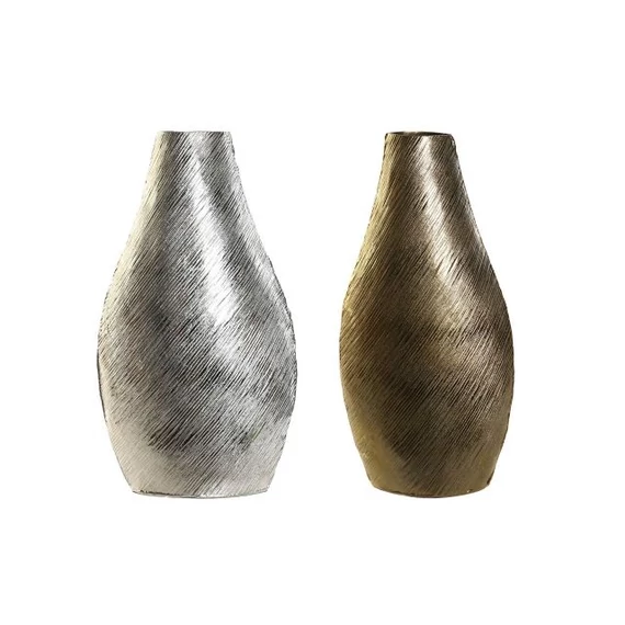 Váza csíkos alumínium 22x13x40,5 cm arany, ezüst 2 féle