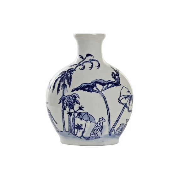Váza elefánt porcelán 24x13x31 cm fehér, kék