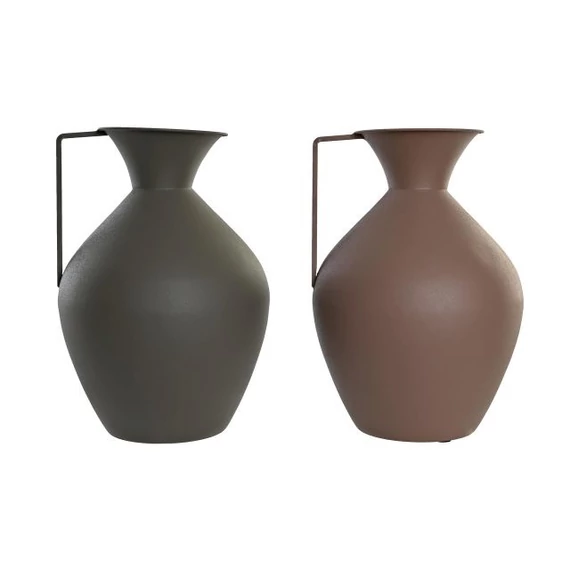 Váza füllel alumínium 23x23x37 cm menta, sötét rózsaszín 2 féle