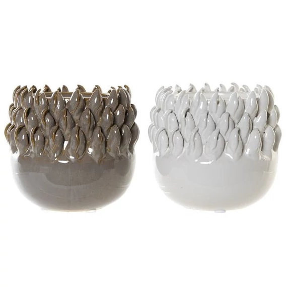 Váza kő 14x14x13 cm szürke, fehér 2 féle