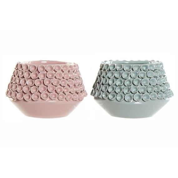 Váza kő 20x20x13 cm pink, türkizkék 2 féle