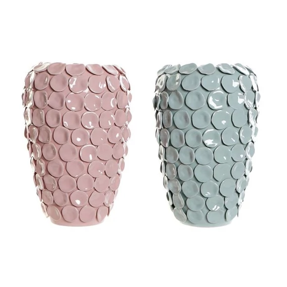 Váza kő 23x23x34,5 cm pink, türkizkék 2 féle