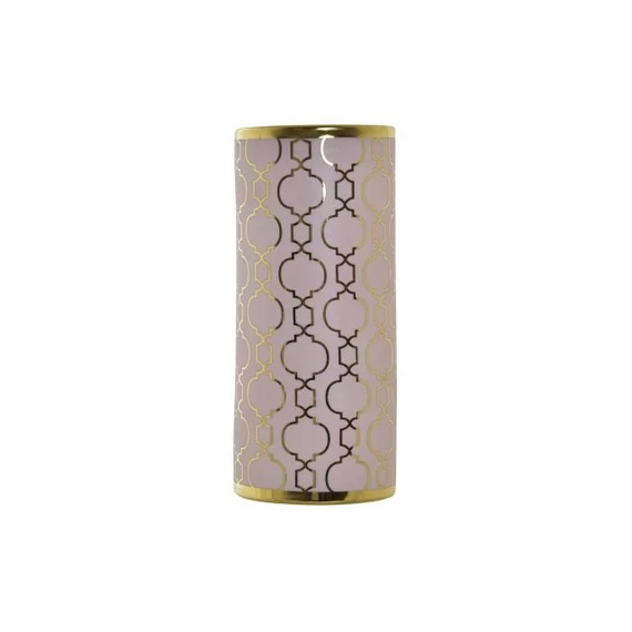 Váza krómozott porcelán 14x14x32 cm pink, arany
