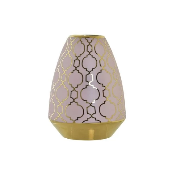 Váza krómozott porcelán 18x18x24 cm pink, arany